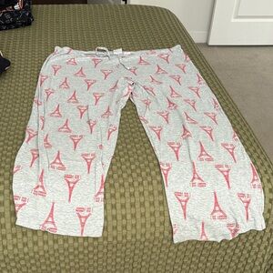 Women's Gray Eiffel Tower Print Pajama Pants